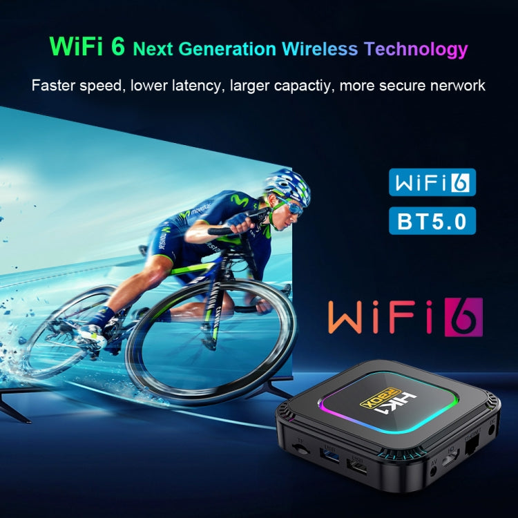 HK1 RBOX K8 8K Android 13.0 Smart TV Box with Remote Control, 4GB+128GB, RK3528 Quad-Core(UK Plug)