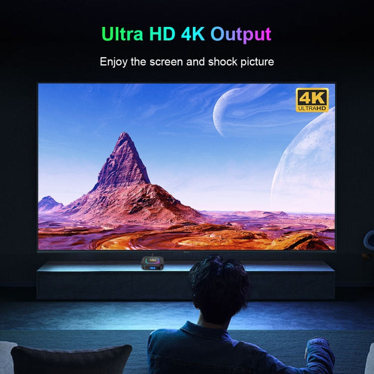 HK1 RBOX K8 8K Android 13.0 Smart TV Box with Remote Control, 4GB+128GB, RK3528 Quad-Core(UK Plug)