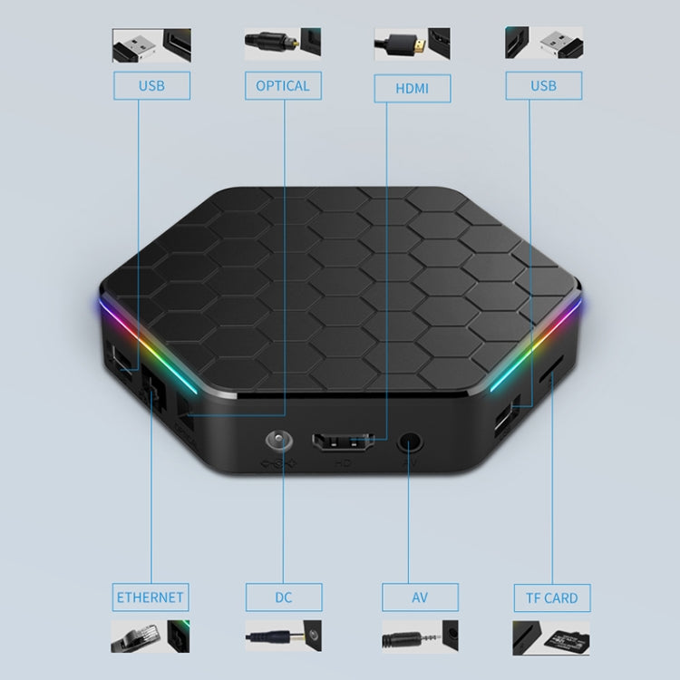 T95Z Plus 8K WiFi6 Android 12.0 Smart TV Box with Remote Control, 4GB+128GB, Allwinner H618 Quad-Core(UK Plug)