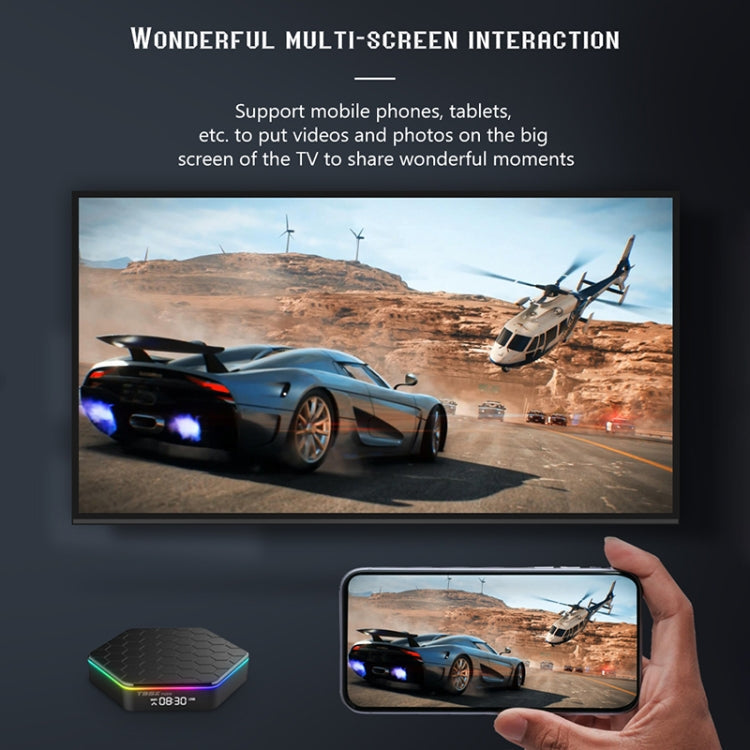 T95Z Plus 8K WiFi6 Android 12.0 Smart TV Box with Remote Control, 4GB+128GB, Allwinner H618 Quad-Core(UK Plug)