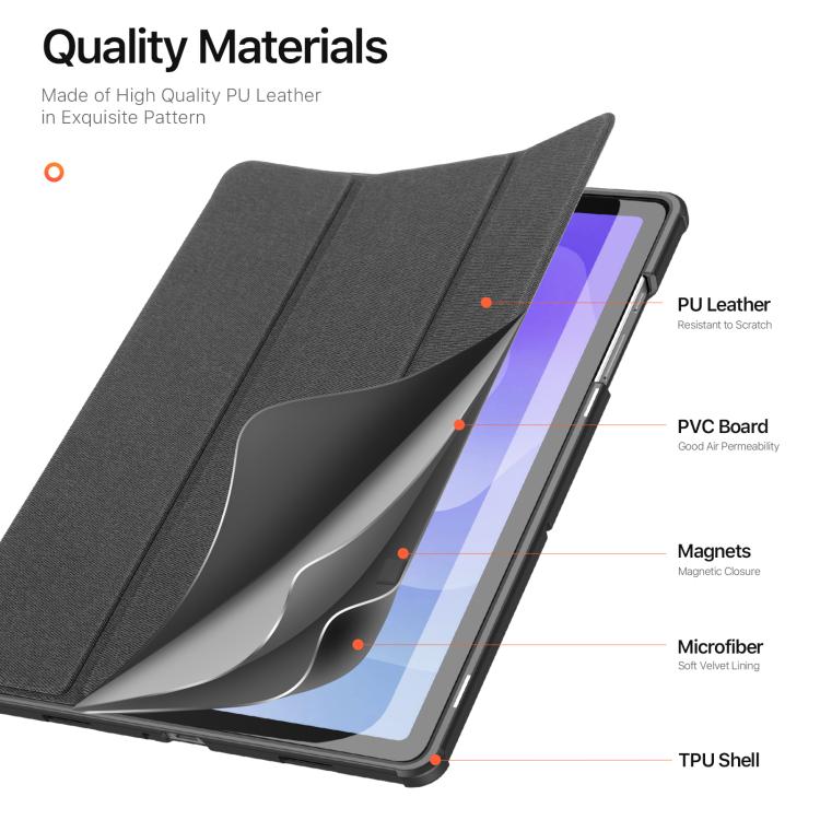 DUX DUCIS Domo Series Magnetic Flip Leather Tablet Case, For Samsung Galaxy Tab A11+ / A9+, For Samsung Galaxy Tab S9 FE / S10 FE, For Samsung Galaxy Tab S10 FE+, For Samsung Galaxy Tab S10+, For Samsung Galaxy Tab S9 FE+, For Samsung Galaxy Tab S10 Ultra