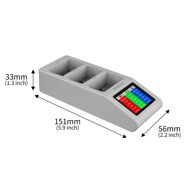 For DJI Mini 4 Pro / Mini 3/ Mini 3 Pro STARTRC 3 in 1 Charging Butler Battery Charger with Screen(Grey)