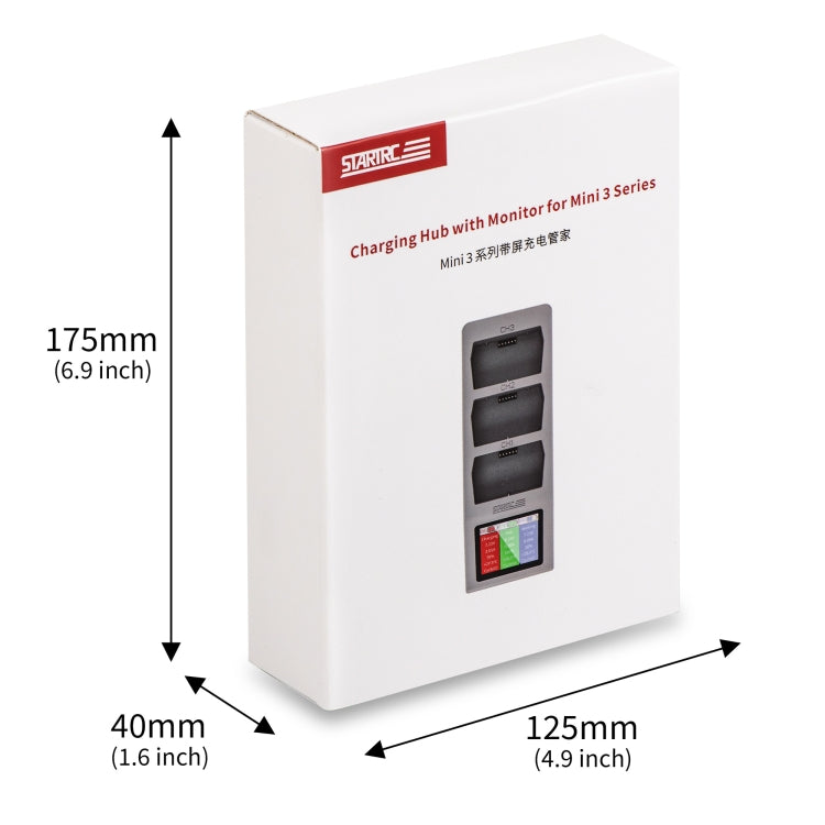For DJI Mini 4 Pro / Mini 3/ Mini 3 Pro STARTRC 3 in 1 Charging Butler Battery Charger with Screen(Grey)