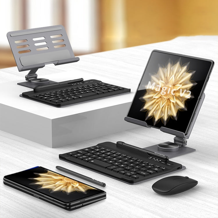For Honor Magic V2 GKK Bluetooth Keyboard + Folding Holder + Capacitive Pen + Bluetooth Mouse(Grey)