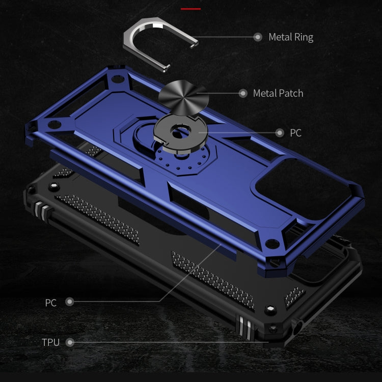 For Motorola Moto G14 Shockproof TPU + PC Phone Case with Holder(Blue)