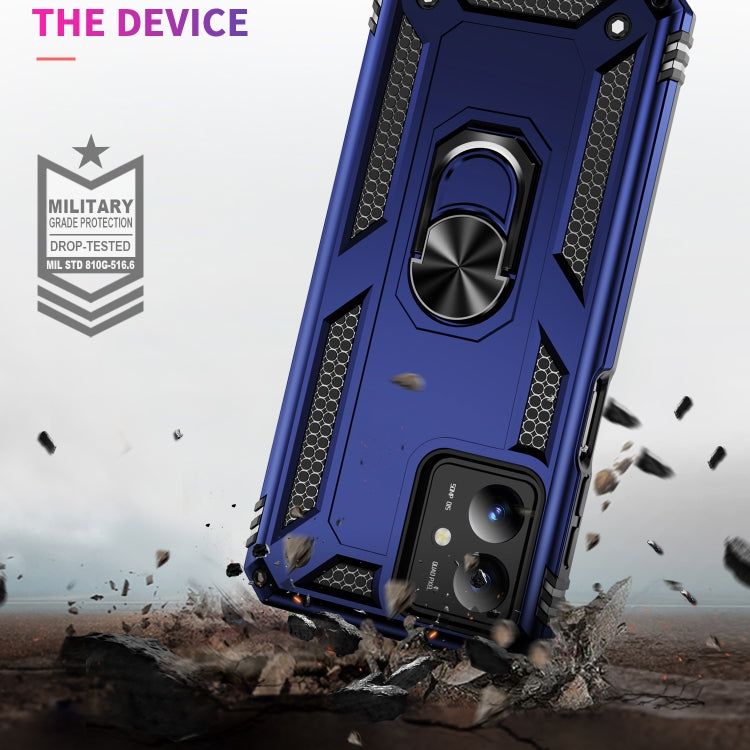 For Motorola Moto G14 Shockproof TPU + PC Phone Case with Holder(Blue)