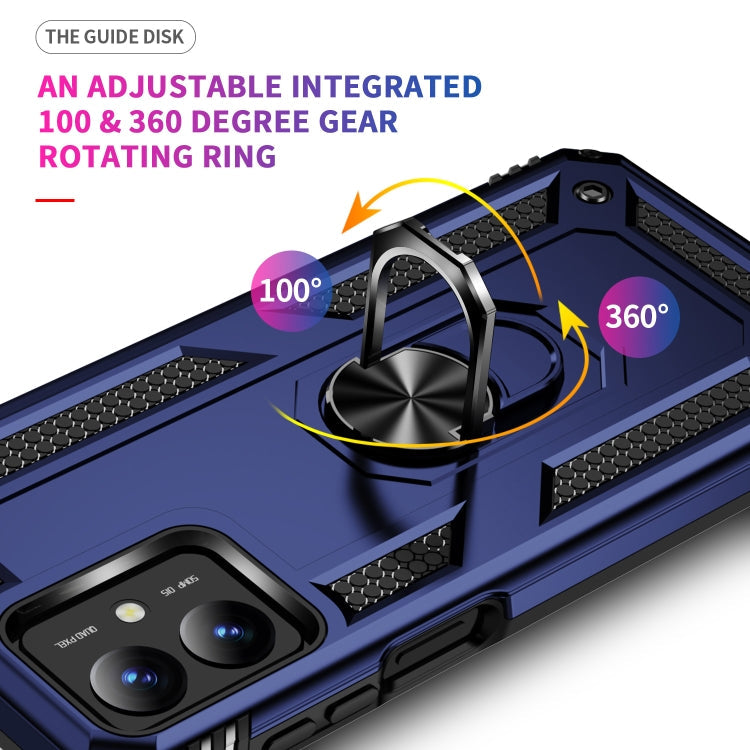For Motorola Moto G14 Shockproof TPU + PC Phone Case with Holder(Blue)