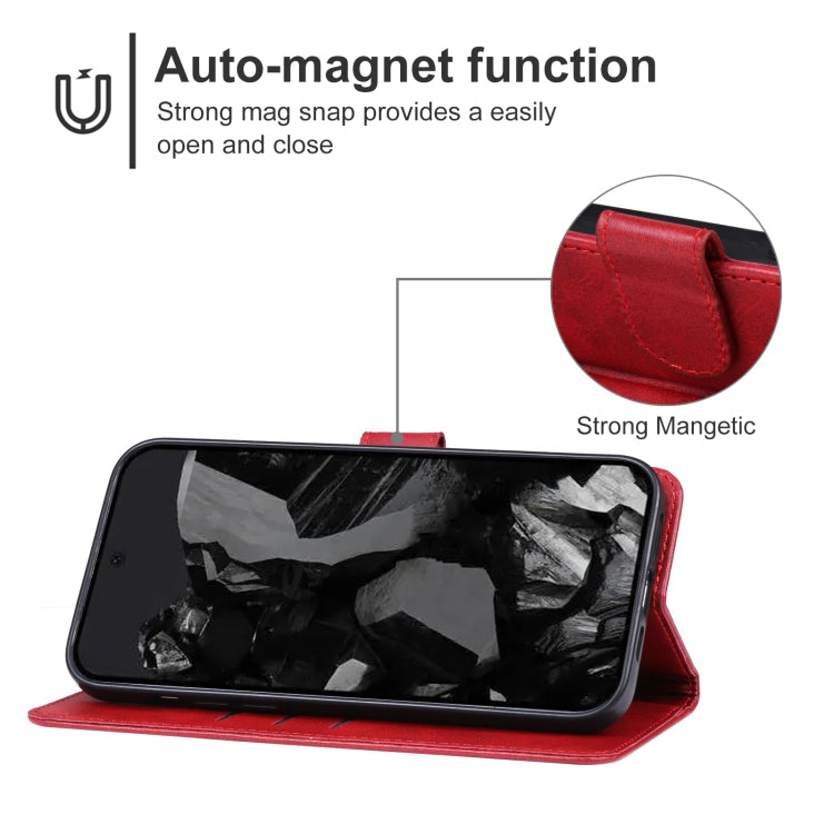 For Google Pixel 9 Pro Leather Phone Case(Red)