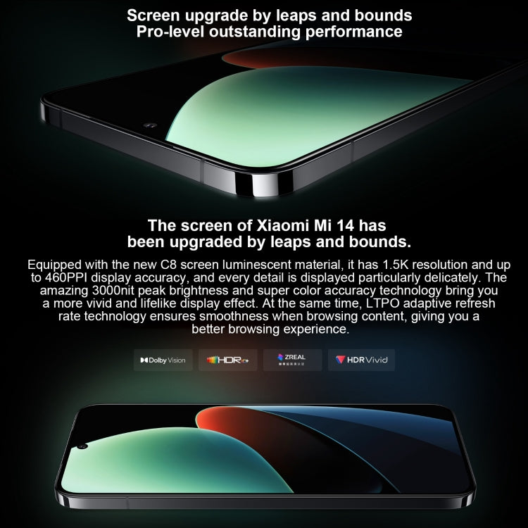 Xiaomi 14,  6.36 inch Xiaomi HyperOS Snapdragon 8 Gen 3 Octa Core 4nm up to 3.3GHz, NFC, Network: 5G, 16GB+512GB