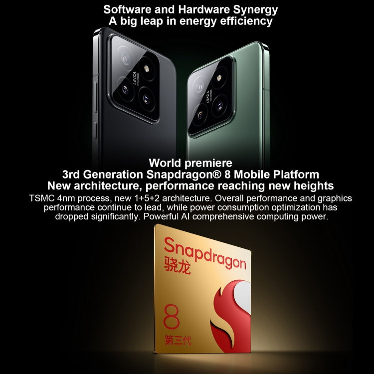 Xiaomi 14,  6.36 inch Xiaomi HyperOS Snapdragon 8 Gen 3 Octa Core 4nm up to 3.3GHz, NFC, Network: 5G, 16GB+512GB