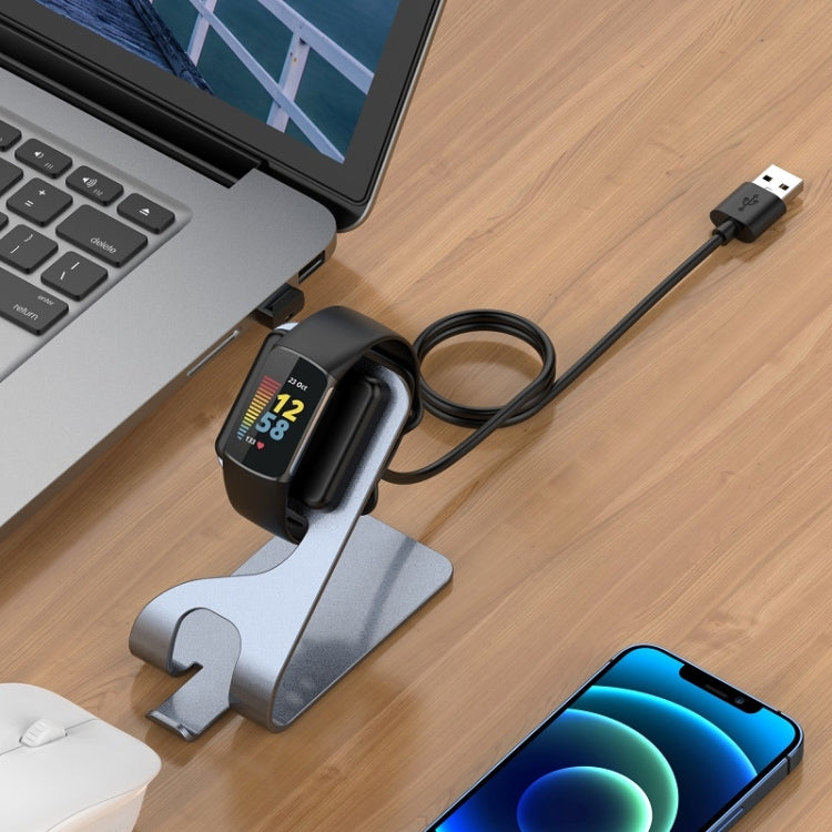 For Fitbit Charge 6 / Luxe Portable Magnetic Metal Charger Holder(Grey)