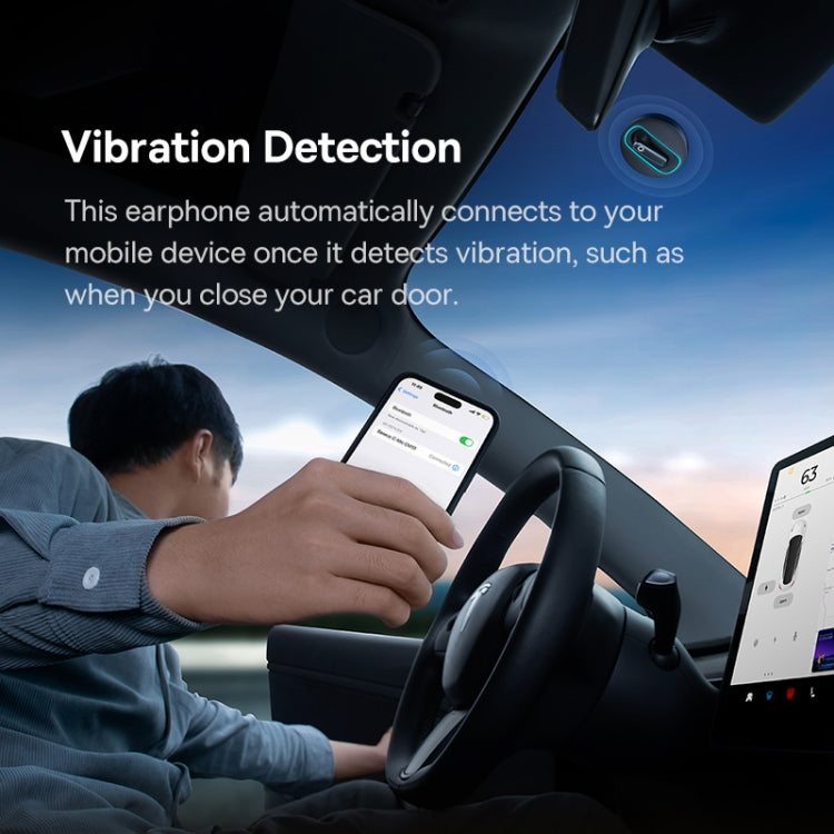 Baseus C-Mic Series CM10 Car Smart Single Sided Bluetooth Earphone(Black)