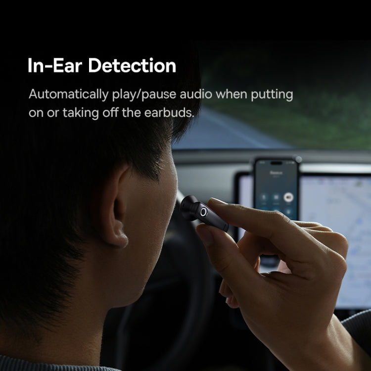 Baseus C-Mic Series CM10 Car Smart Single Sided Bluetooth Earphone(Black)