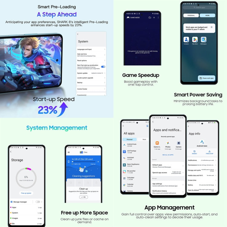 Blackview SHARK 8, 8GB+256GB, Fingerprint Identification, 6.78 inch Android 13 MTK6789 Helio G99 Octa Core up to 2.2GHz, Network: 4G, OTG(Galaxy Blue)