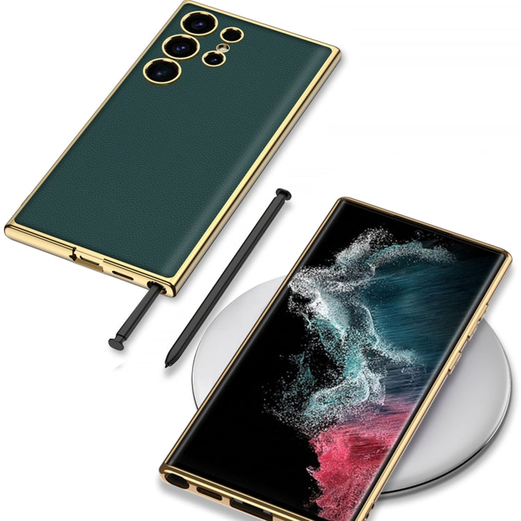 GKK Plating TPU + Leather Full Coverage Phone Case, For Samsung Galaxy S24 Ultra 5G, For Samsung Galaxy S24+ 5G, For Samsung Galaxy S24 5G