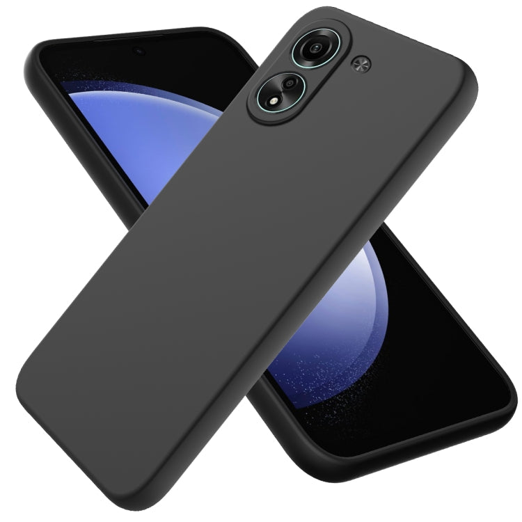 For Xiaomi Poco C65/Redmi 13C 4G Solid Color Liquid Silicone Dropproof Full Coverage Phone Case(Black)
