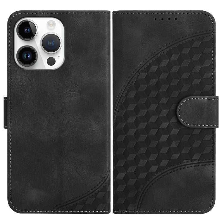 YX0060 Elephant Head Embossed Phone Leather Case with Lanyard, For iPhone 15 Pro Max, For iPhone 15 Pro, For iPhone 15 Plus