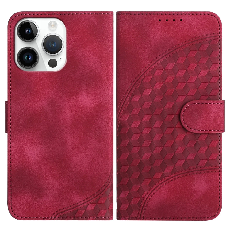 YX0060 Elephant Head Embossed Phone Leather Case with Lanyard, For iPhone 15 Pro Max, For iPhone 15 Pro, For iPhone 15 Plus