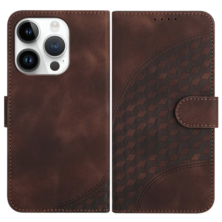 YX0060 Elephant Head Embossed Phone Leather Case with Lanyard, For iPhone 15 Pro Max, For iPhone 15 Pro, For iPhone 15 Plus