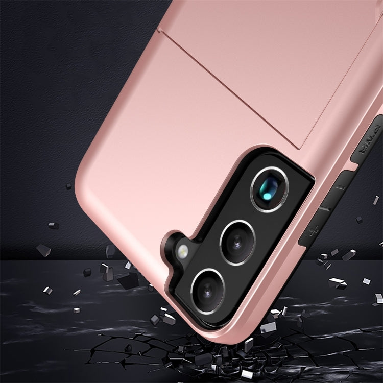 For Samsung Galaxy S24 5G Shockproof Armor Phone Case with Card Slot(Rose Red)