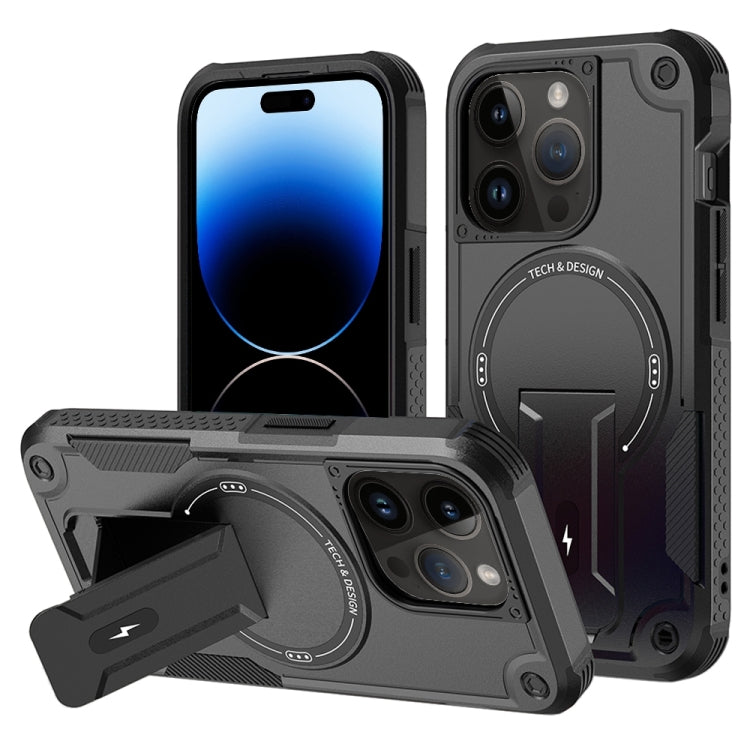 Armor Magsafe Holder PC Hybrid TPU Phone Case, For iPhone 14 Pro Max, For iPhone 13 Pro Max, For iPhone 13 Pro, For iPhone 13