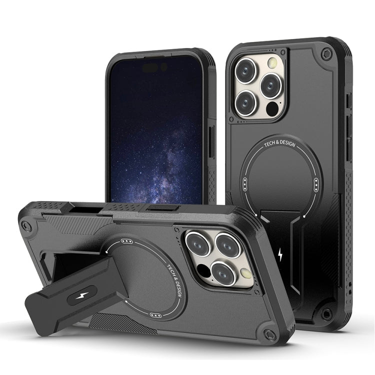 Armor Magsafe Holder PC Hybrid TPU Phone Case, For iPhone 17e / 16e, For iPhone 16 Pro Max, For iPhone 16 Pro, For iPhone 16 Plus