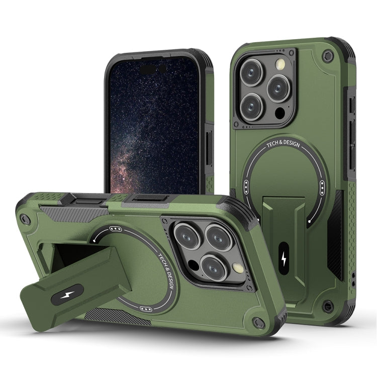 Armor Magsafe Holder PC Hybrid TPU Phone Case, For iPhone 17e / 16e, For iPhone 16 Pro Max, For iPhone 16 Pro, For iPhone 16 Plus