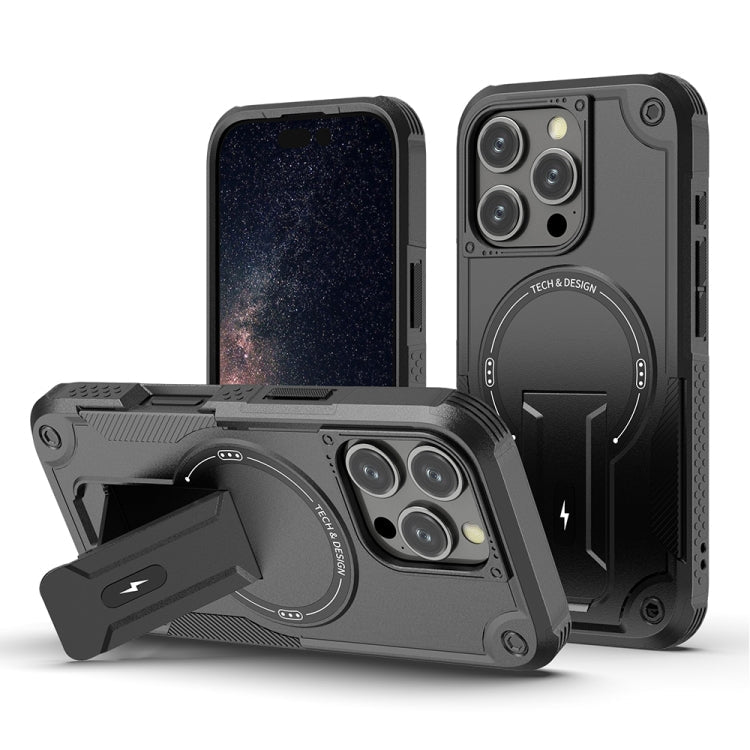 Armor Magsafe Holder PC Hybrid TPU Phone Case, For iPhone 17e / 16e, For iPhone 16 Pro Max, For iPhone 16 Pro, For iPhone 16 Plus