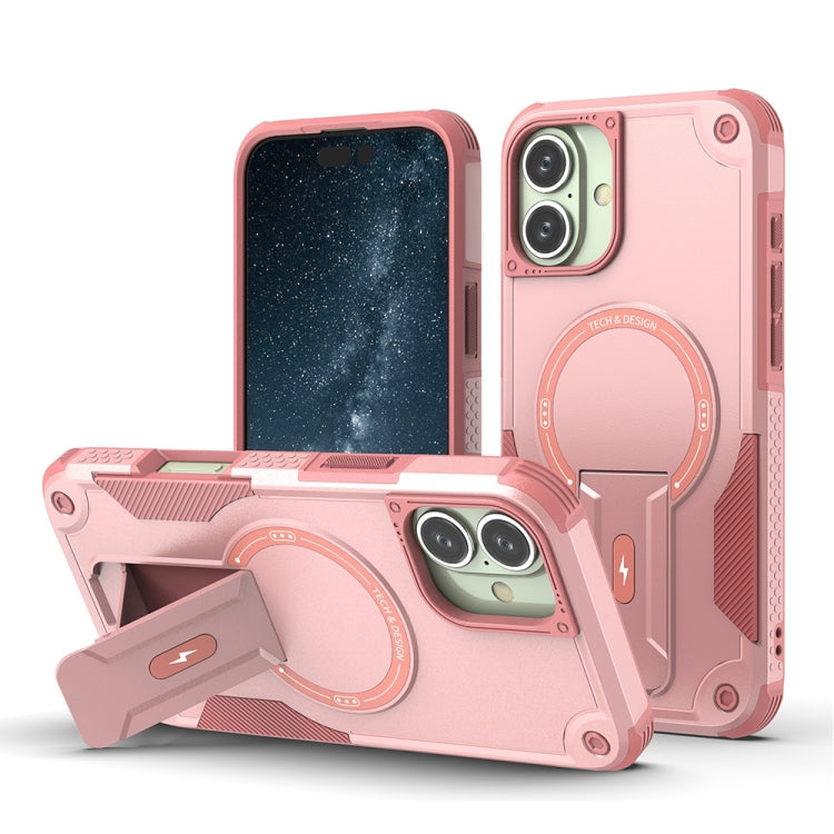 Armor Magsafe Holder PC Hybrid TPU Phone Case, For iPhone 17e / 16e, For iPhone 16 Pro Max, For iPhone 16 Pro, For iPhone 16 Plus