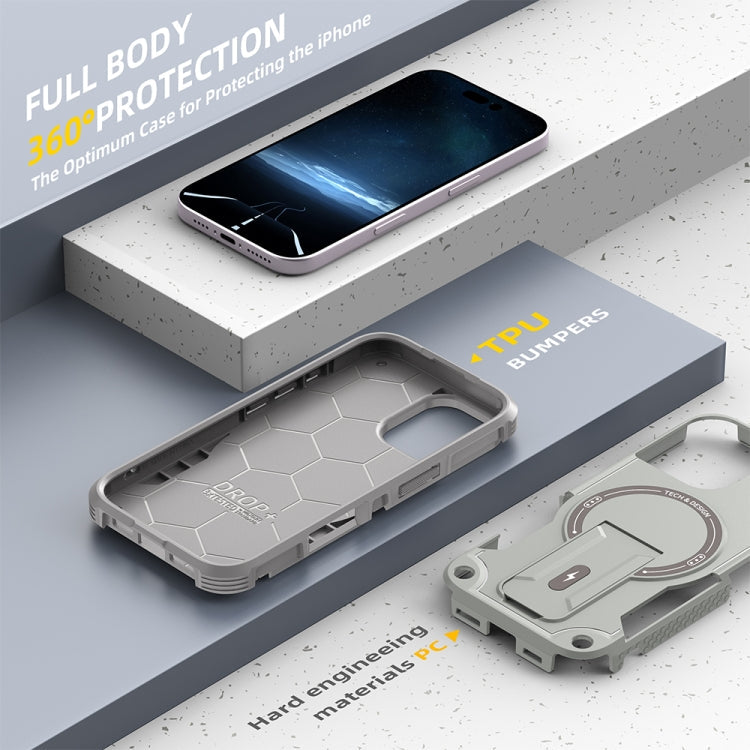 Armor Magsafe Holder PC Hybrid TPU Phone Case, For iPhone 16, For iPhone 15 Pro Max, For iPhone 15 Pro, For iPhone 15 Plus