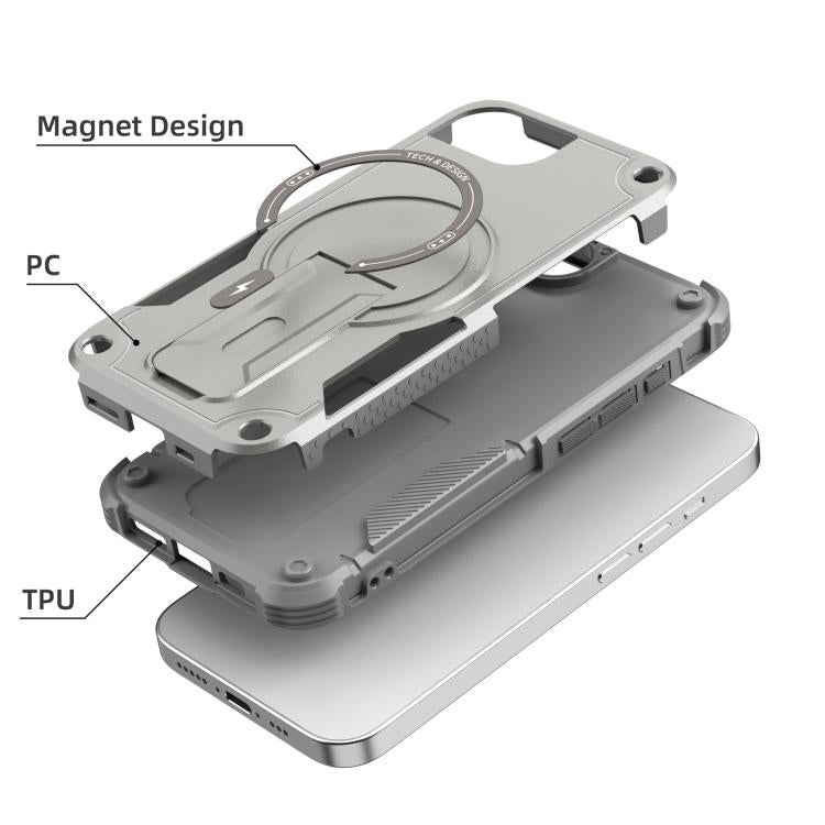 Armor Magsafe Holder PC Hybrid TPU Phone Case, For iPhone 17e / 16e, For iPhone 16 Pro Max, For iPhone 16 Pro, For iPhone 16 Plus