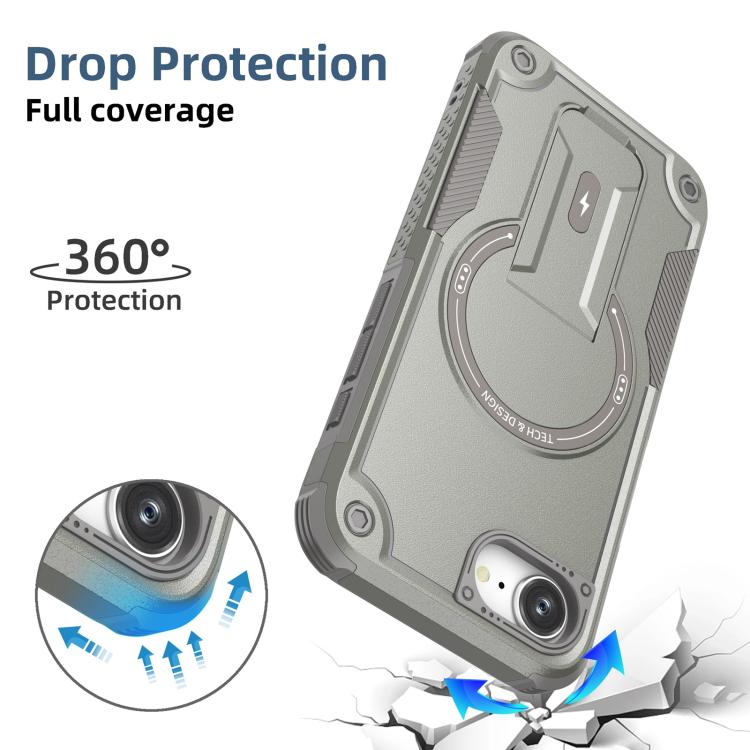 Armor Magsafe Holder PC Hybrid TPU Phone Case, For iPhone 17e / 16e, For iPhone 16 Pro Max, For iPhone 16 Pro, For iPhone 16 Plus