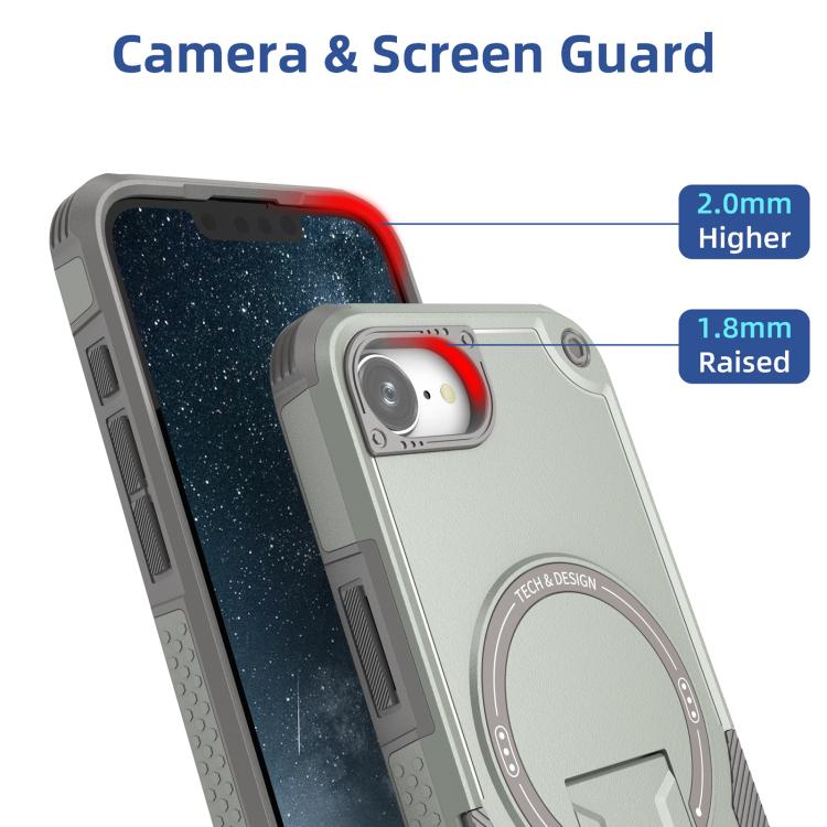Armor Magsafe Holder PC Hybrid TPU Phone Case, For iPhone 17e / 16e, For iPhone 16 Pro Max, For iPhone 16 Pro, For iPhone 16 Plus