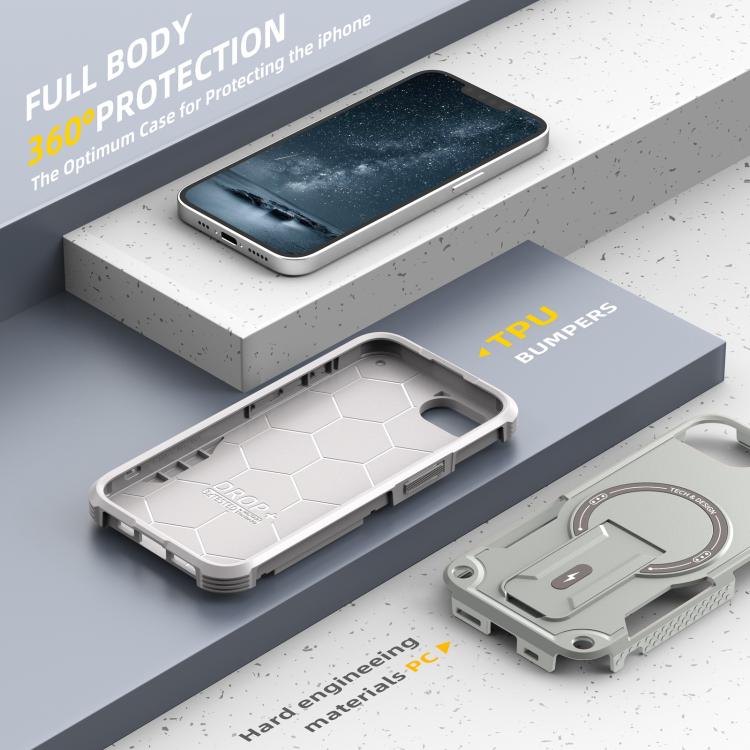Armor Magsafe Holder PC Hybrid TPU Phone Case, For iPhone 17e / 16e, For iPhone 16 Pro Max, For iPhone 16 Pro, For iPhone 16 Plus