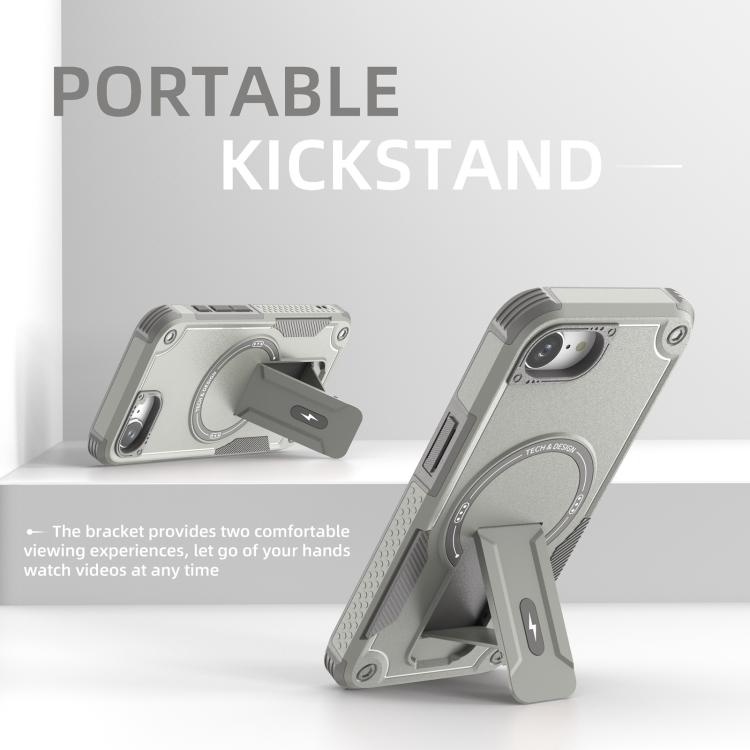 Armor Magsafe Holder PC Hybrid TPU Phone Case, For iPhone 17e / 16e, For iPhone 16 Pro Max, For iPhone 16 Pro, For iPhone 16 Plus