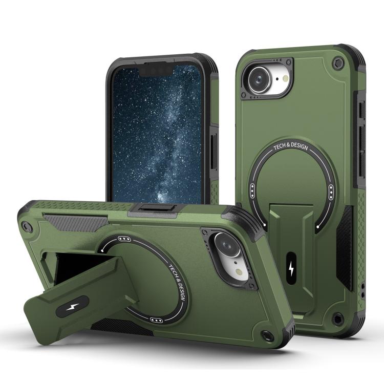 Armor Magsafe Holder PC Hybrid TPU Phone Case, For iPhone 17e / 16e, For iPhone 16 Pro Max, For iPhone 16 Pro, For iPhone 16 Plus