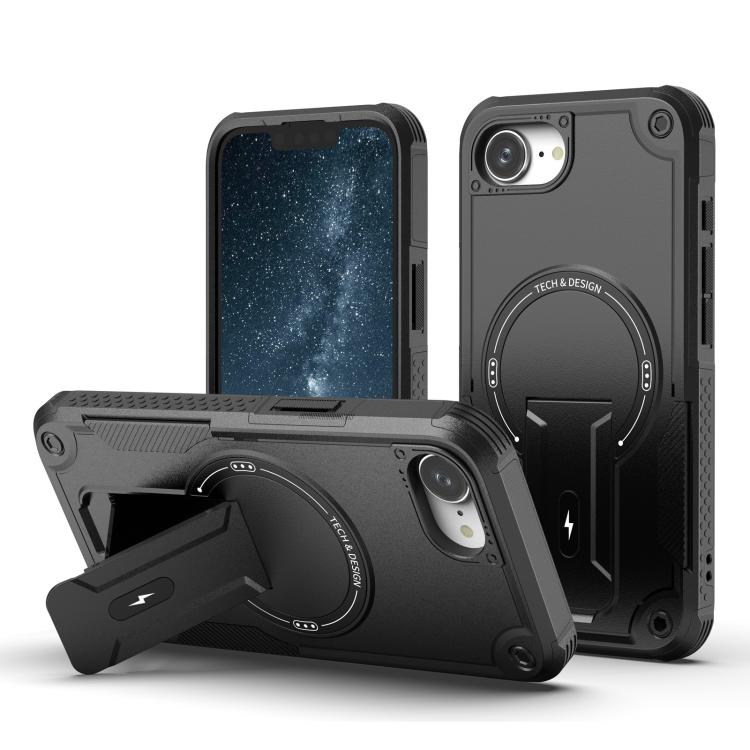Armor Magsafe Holder PC Hybrid TPU Phone Case, For iPhone 17e / 16e, For iPhone 16 Pro Max, For iPhone 16 Pro, For iPhone 16 Plus