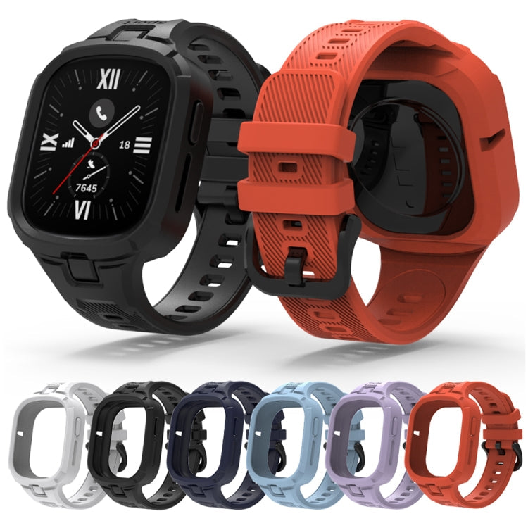 For Honor Watch 4 Solid Color Integrated TPU Watch Band(Black)
