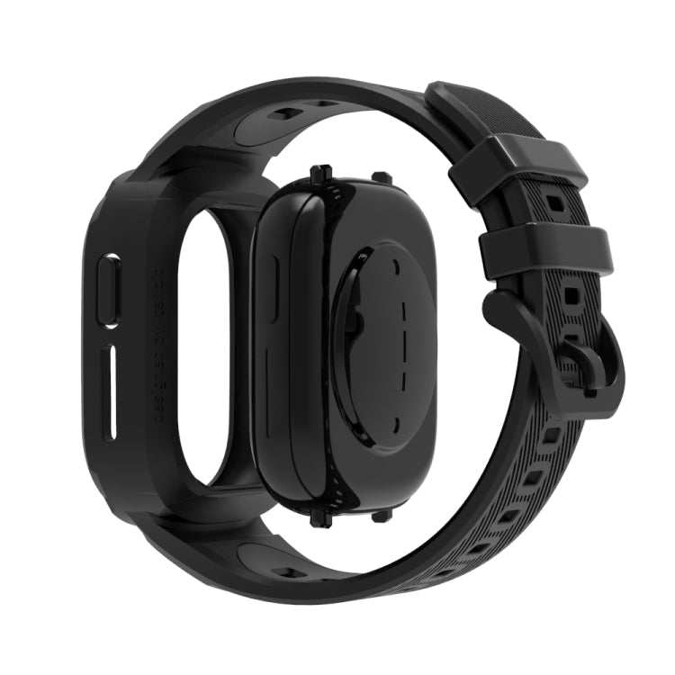 For Honor Watch 4 Solid Color Integrated TPU Watch Band(Black)