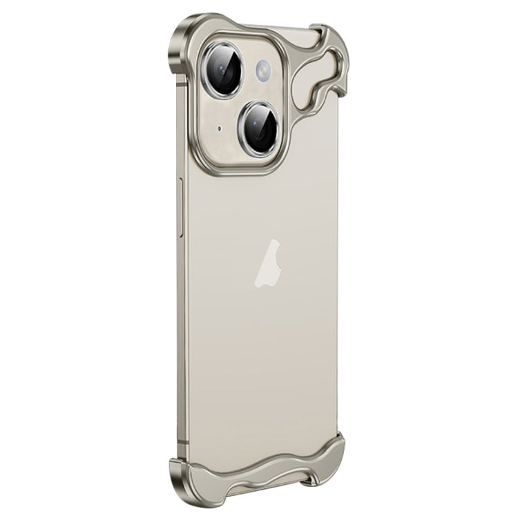 Frameless Metal Corner Pad Phone Case with Lens Film, For iPhone 14 Plus, For iPhone 14, For iPhone 14 Pro, For iPhone 14 Pro Max
