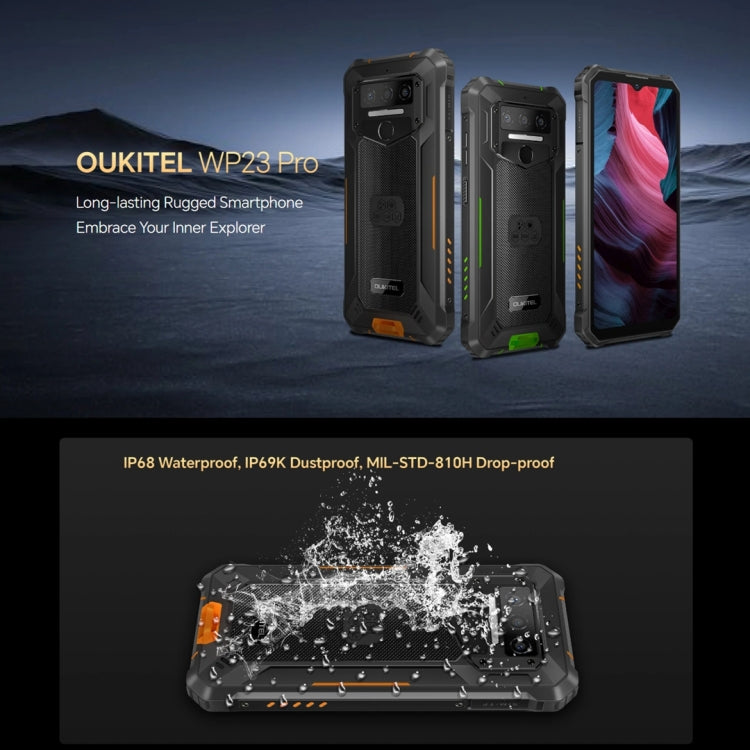 Oukitel WP23 Pro, 8GB+128GB, IP68/IP69K, 6.52 inch Unisoc T606 Octa-core, NFC, Network: 4G(Green)