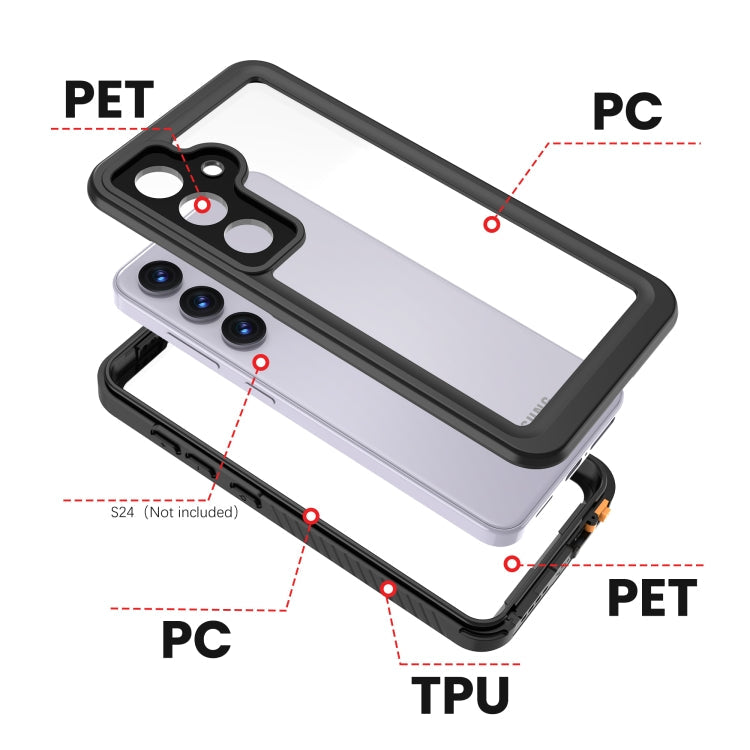 For Samsung Galaxy S24 5G RedPepper IP68 Waterproof Phone Case(Black)