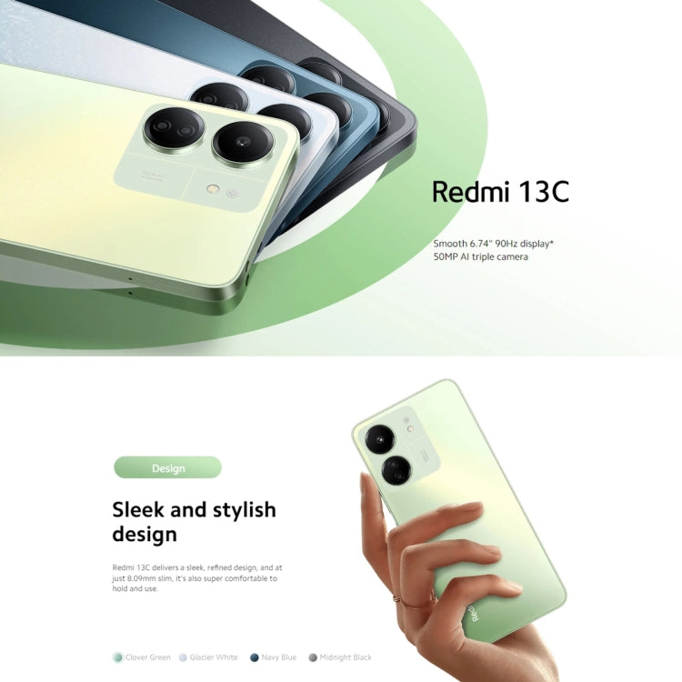 Xiaomi Redmi 13C 5G,  6.74 inch MIUI 14 MediaTek Dimensity 6100+ Octa Core 2.2GHz, NFC, Network: 5G, Not Support Google Play, 6GB+128GB