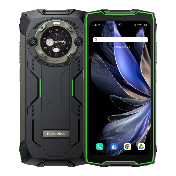 Blackview BV9300 Pro, 8GB+256GB, IP68/IP69K/MIL-STD-810H, 6.7 inch + 1.32 inch Android 13 MediaTek Helio G99 Octa Core, Network: 4G, NFC, OTG(Green)