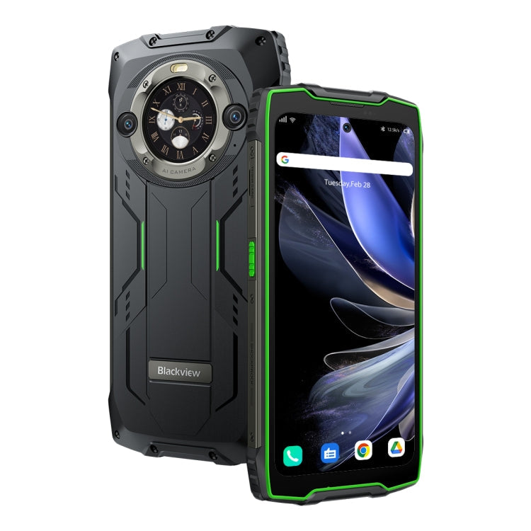 Blackview BV9300 Pro, 8GB+256GB, IP68/IP69K/MIL-STD-810H, 6.7 inch + 1.32 inch Android 13 MediaTek Helio G99 Octa Core, Network: 4G, NFC, OTG(Green)
