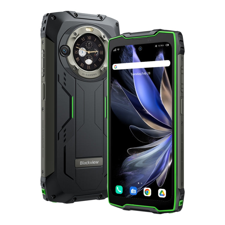 Blackview BV9300 Pro, 12GB+256GB, IP68/IP69K/MIL-STD-810H, 6.7 inch + 1.32 inch Android 13 MediaTek Helio G99 Octa Core, Network: 4G, NFC, OTG(Green)