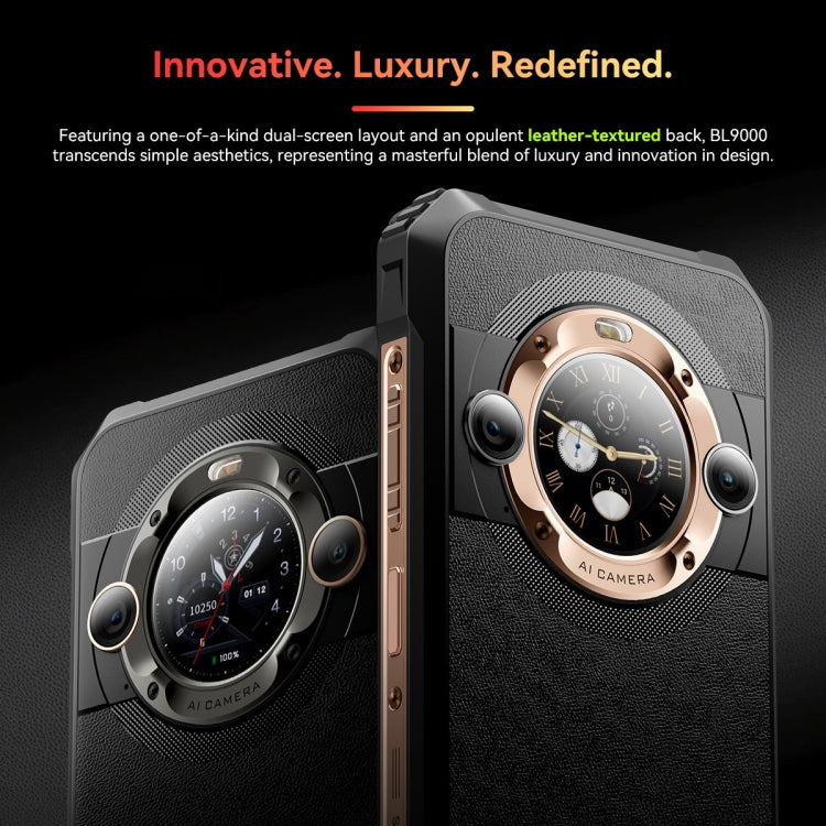 Blackview BL9000, 12GB+512GB, IP68/IP69K/MIL-STD-810H, 6.78 inch + 1.32 inch Android 13 MediaTek Dimensity 8020 Octa Core, Network: 5G, NFC, OTG(Aurora Gold)