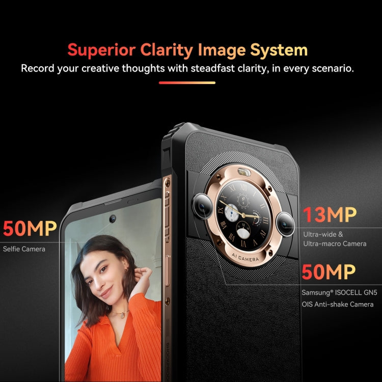 Blackview BL9000, 12GB+512GB, IP68/IP69K/MIL-STD-810H, 6.78 inch + 1.32 inch Android 13 MediaTek Dimensity 8020 Octa Core, Network: 5G, NFC, OTG(Aurora Gold)