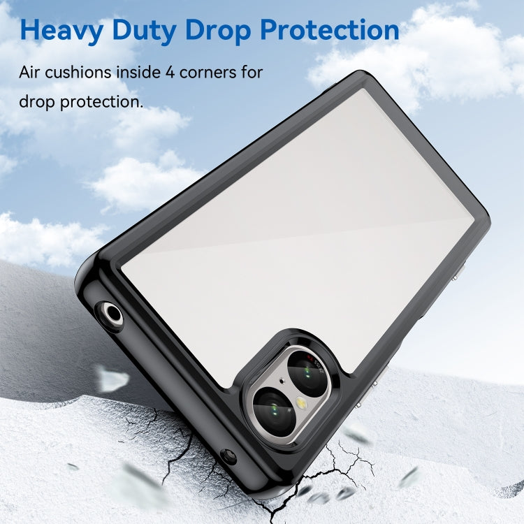 For Sony Xperia 5 V Colorful Series Acrylic Hybrid TPU Phone Case(Black)
