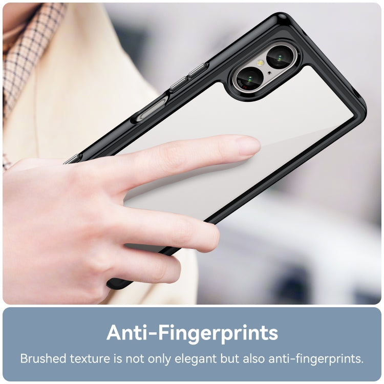 For Sony Xperia 5 V Colorful Series Acrylic Hybrid TPU Phone Case(Black)